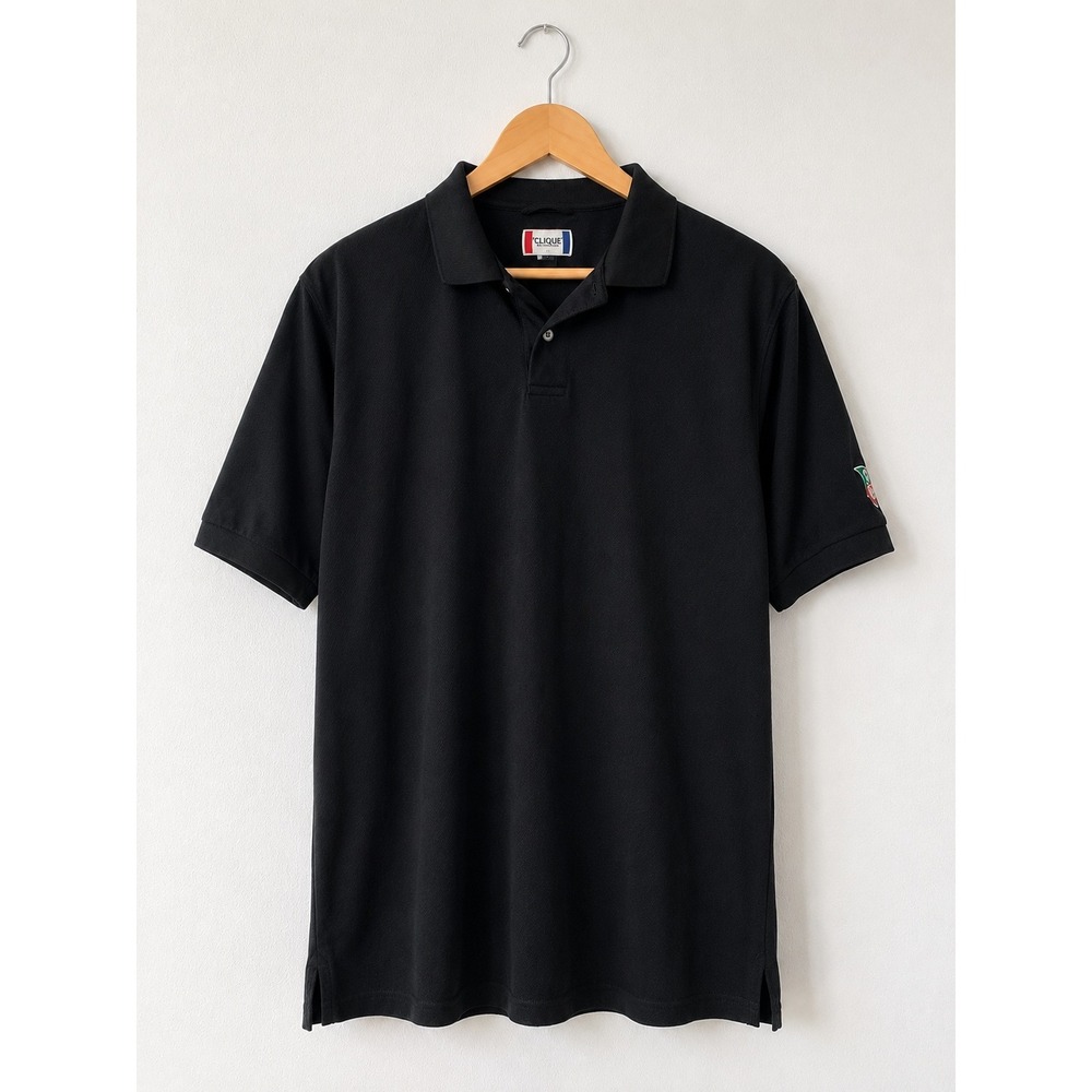 Clique x Tag Heuer Mens Jersey Athletic Polo Shirt Black XL Sports Golf‎ Weekend